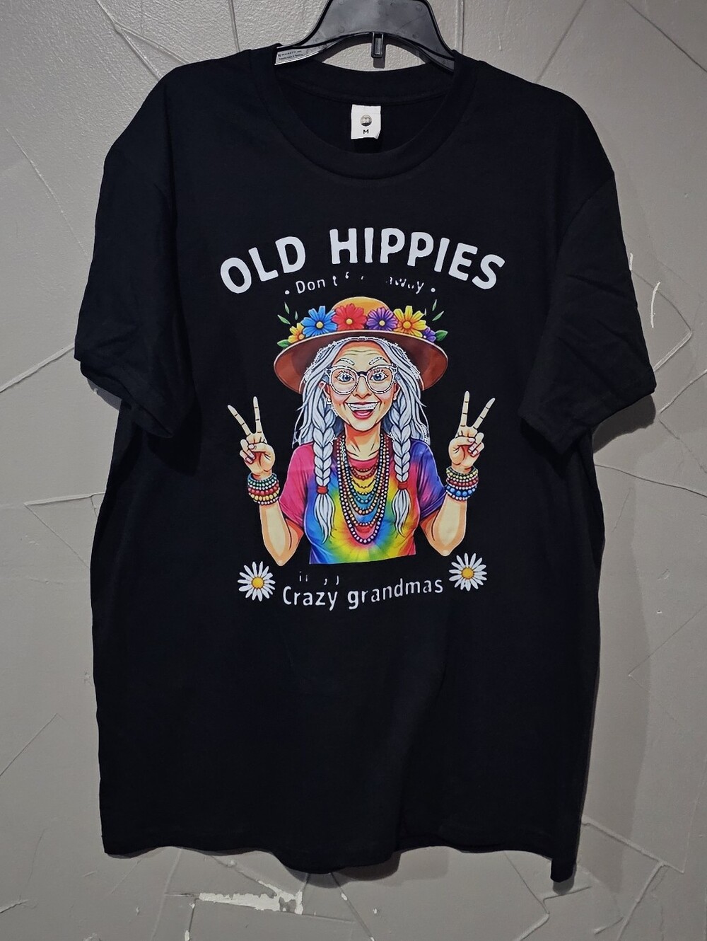 Old Hippies Black Kids' Graphic Tee - Crazy Grandmas